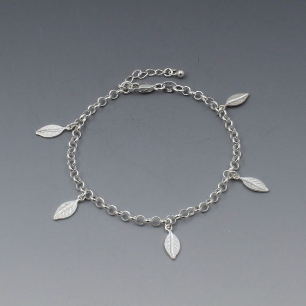 Sterling Silver Leaves Bracelet UK